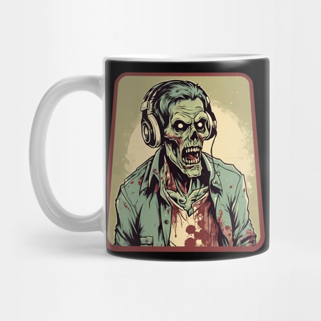 Zombie with headphones by Ilustradamus